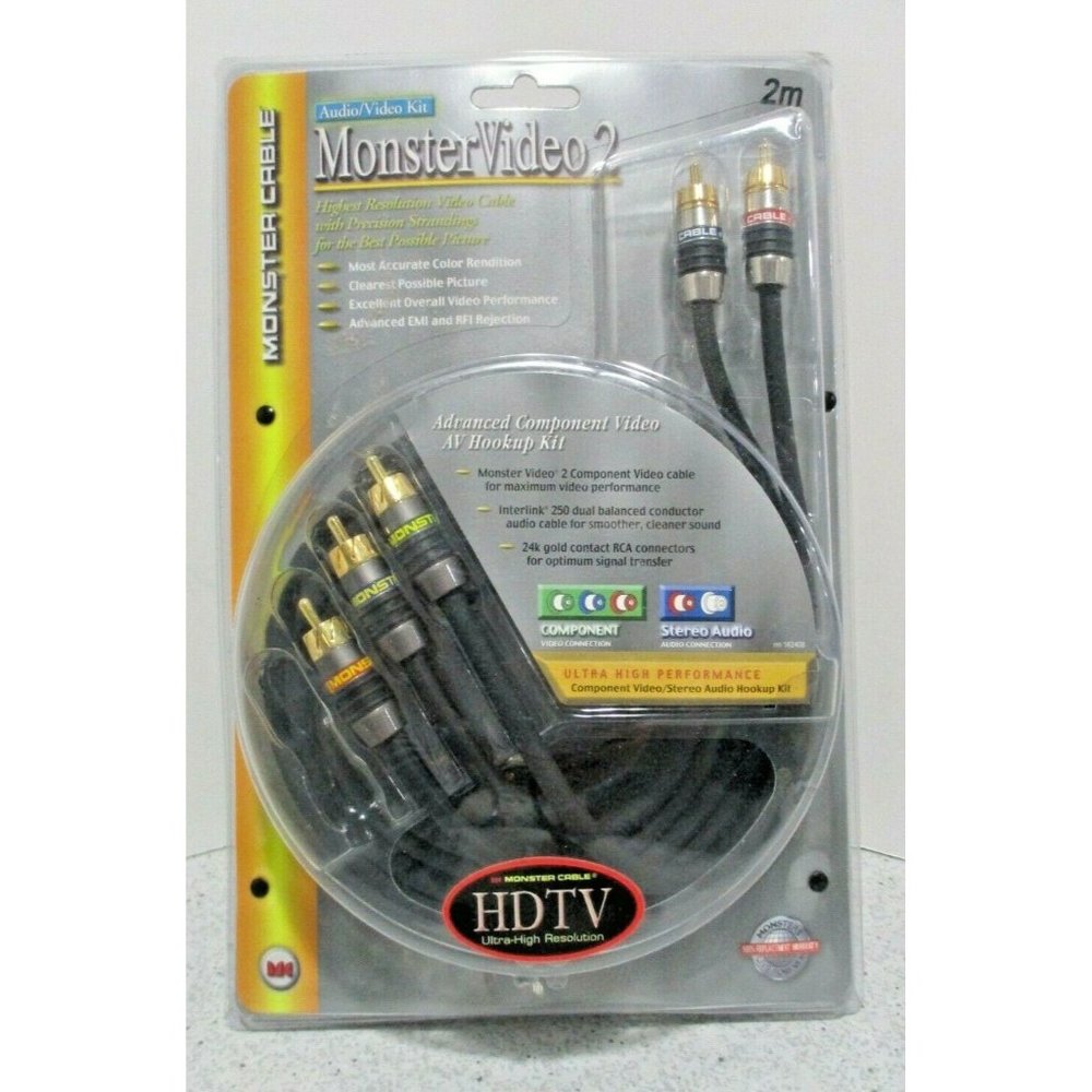 *Monster Video 2 NEW cable HDTV connection cord high performance video 2M 6.6 ft